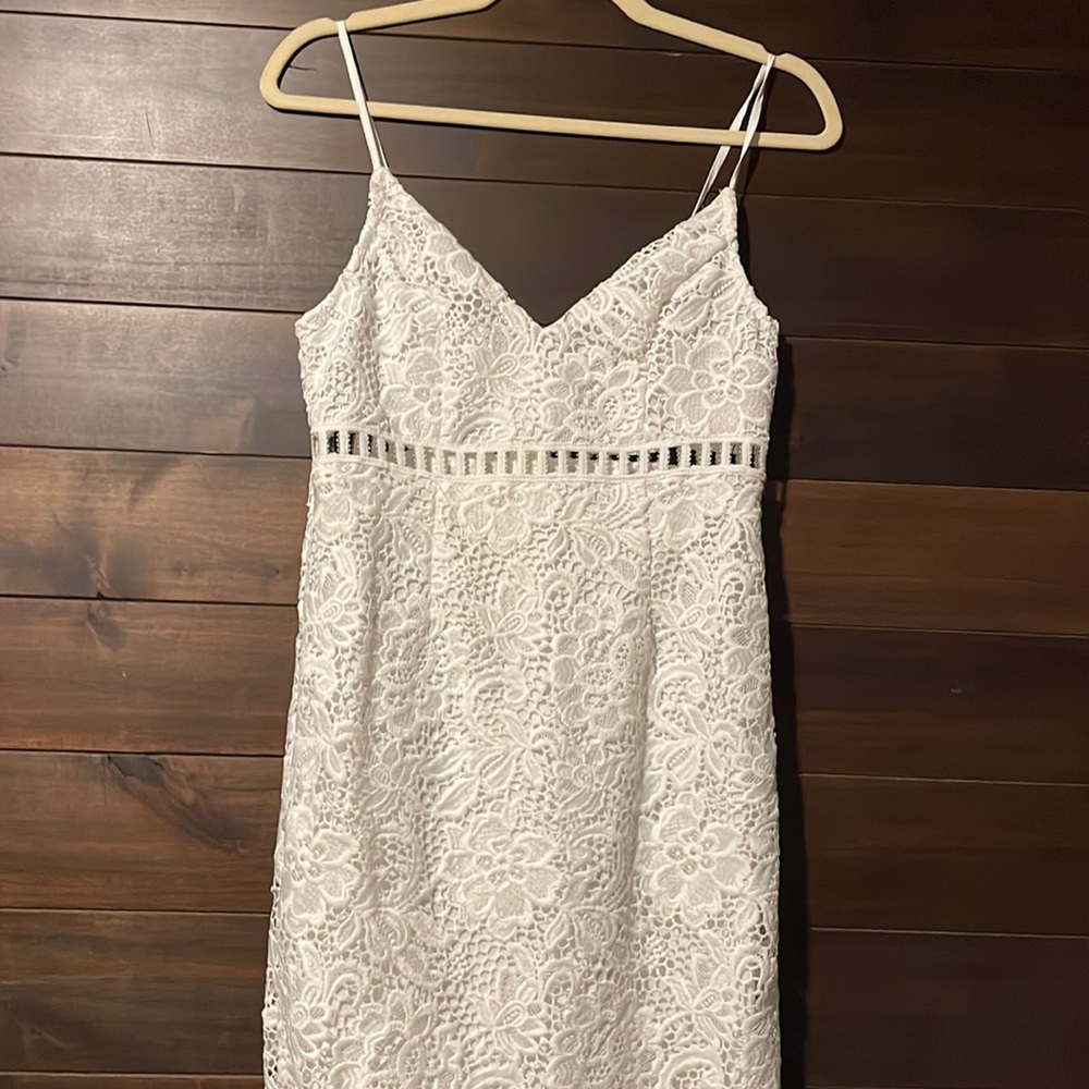 White midi dress
